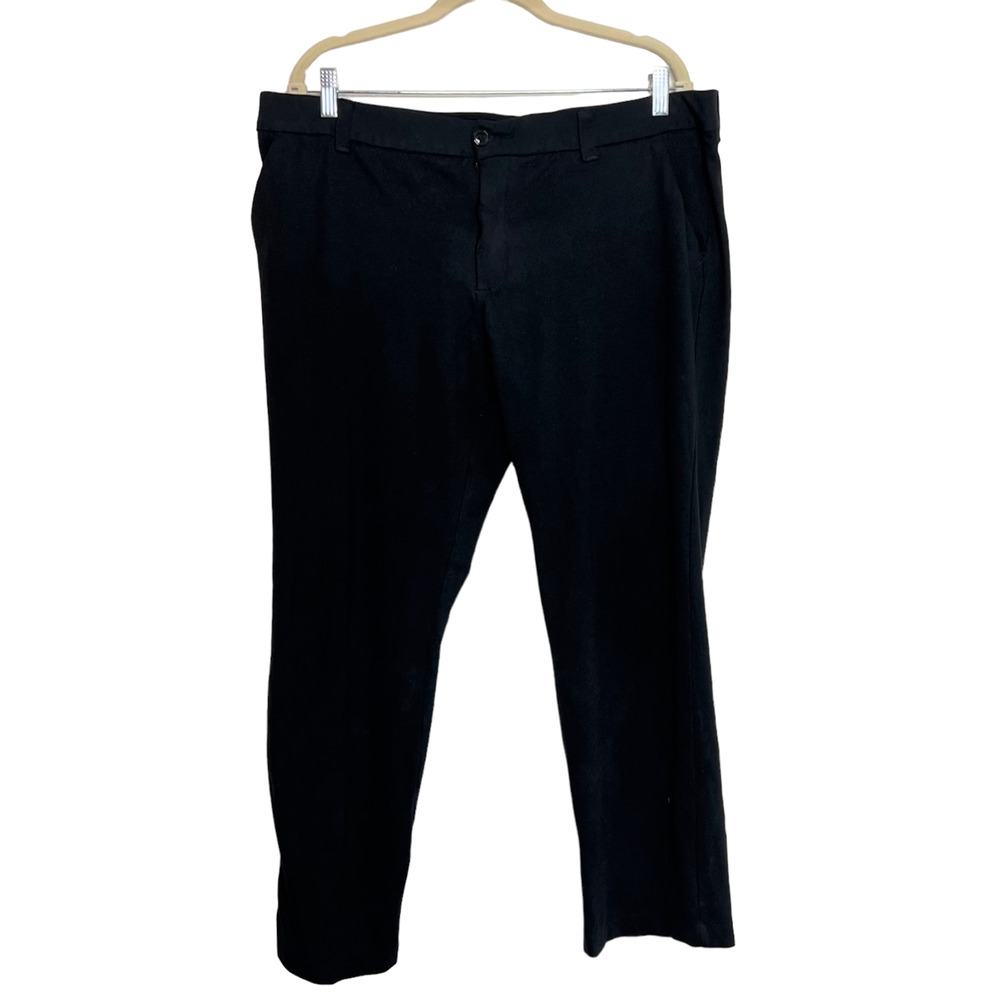 Lee Womens Straight Leg Pants Size 18P Black Mid-Rise Rayon Blend Stretch